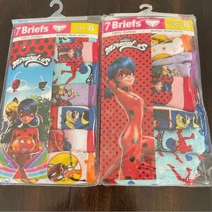 NEW Handcraft Miraculous Girls Size 8 Briefs, 2 packages with 7 briefs each